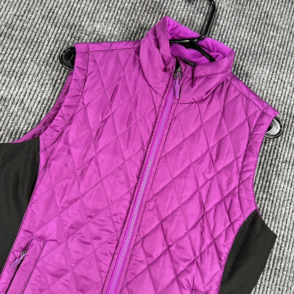 Marmot Vest Womens Medium Purple Quilted Softshell Hiking Outdoor Zip Pockets